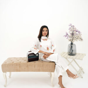 White 3-Piece Stitched Embroidered Lawn Suit