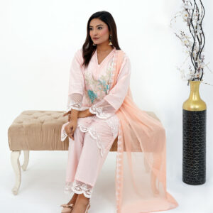 Sale! Tea Pink 3-Piece Stitched Embroidered Lawn Suit